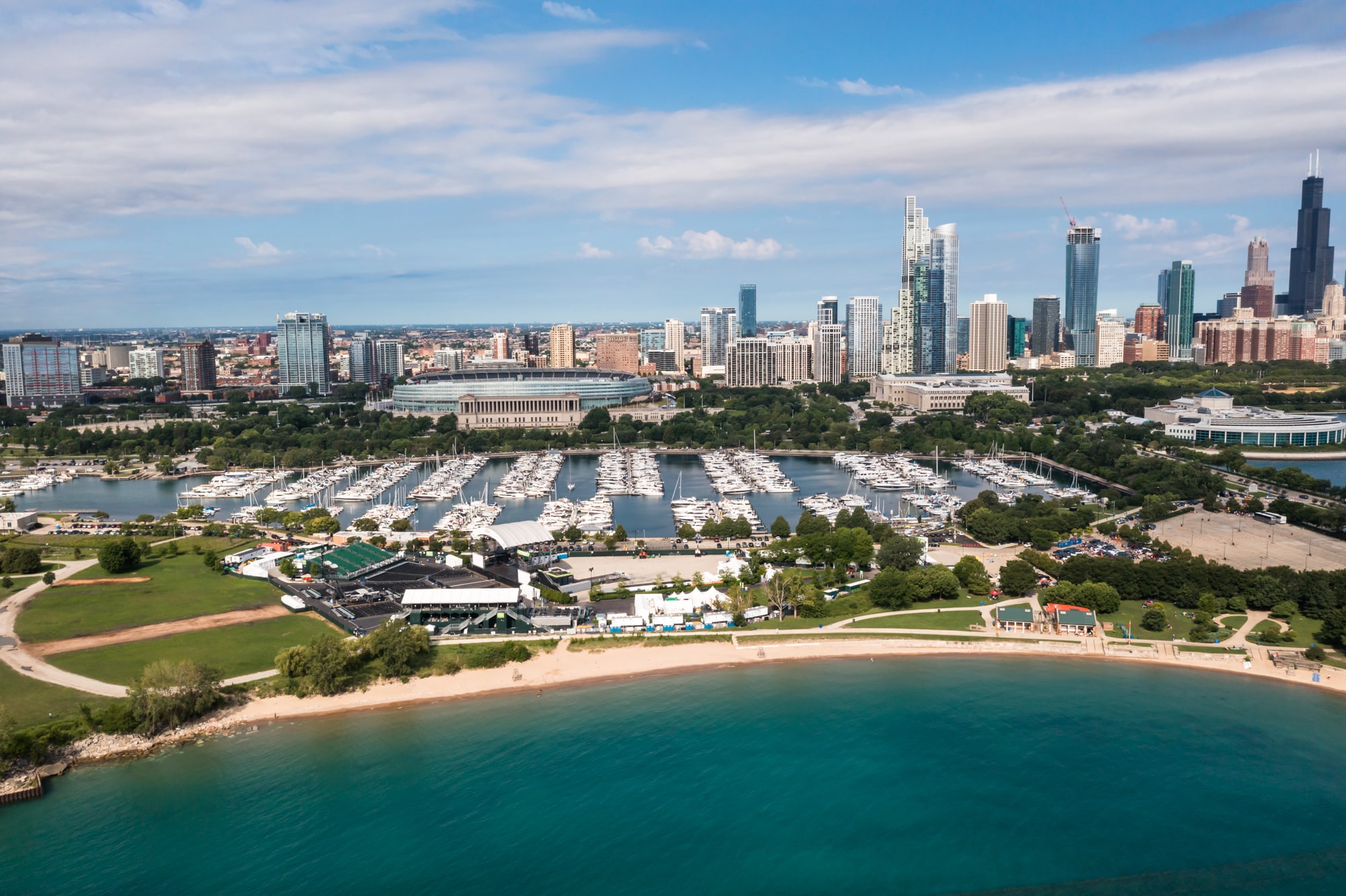 12th street beach and northerly island in Chicago