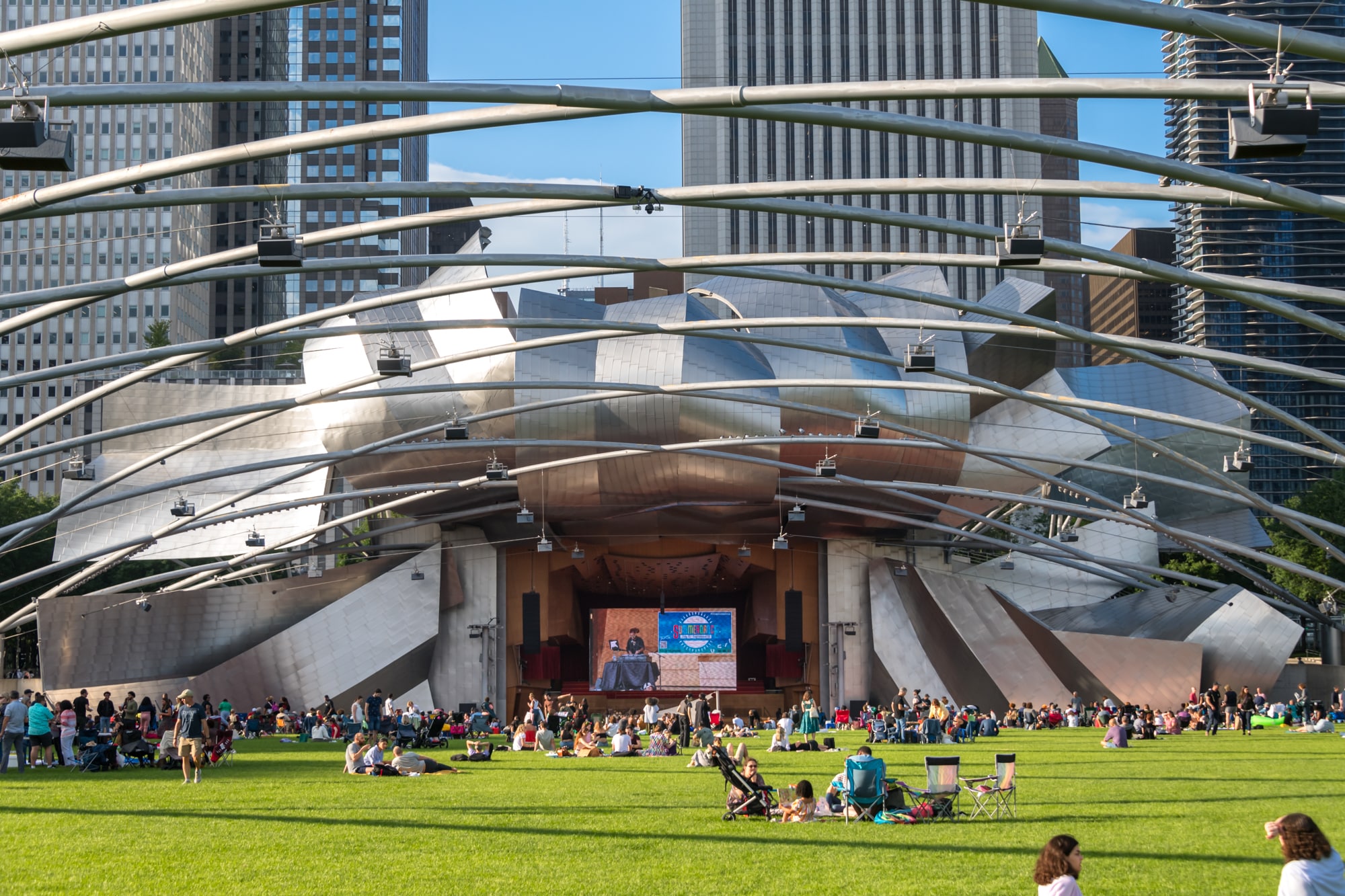 Millennium Park lawn with musical event