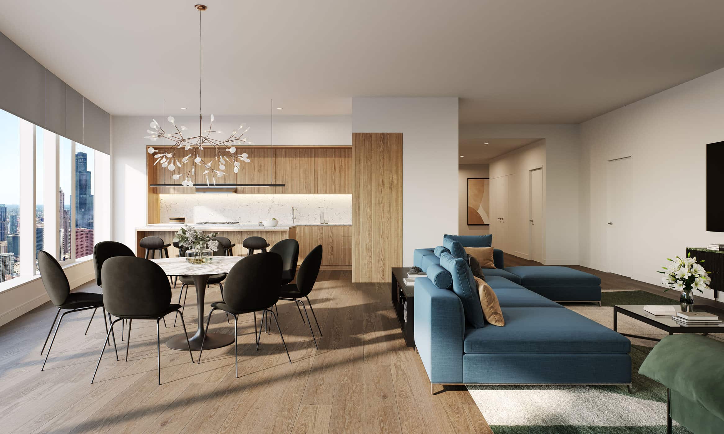 Modern apartment living room at 1000M