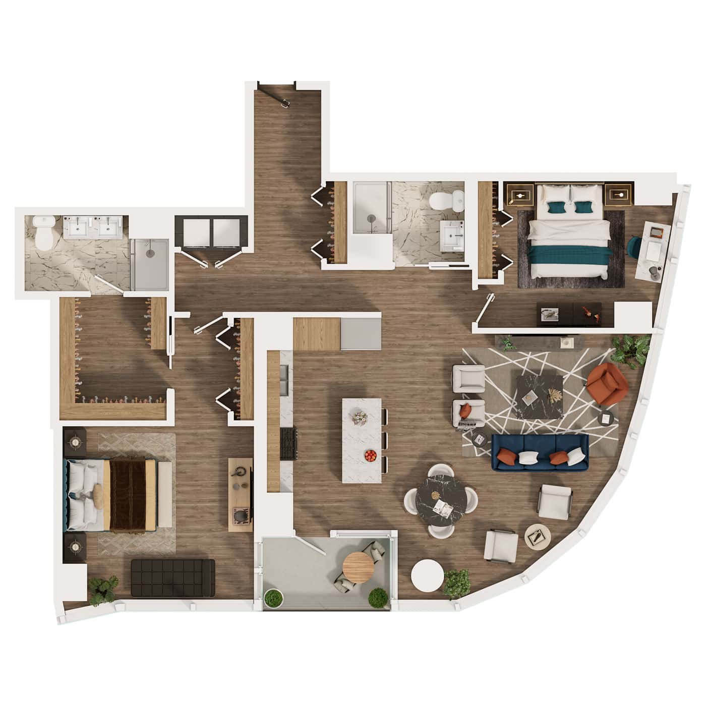 2 bedroom floor plan 